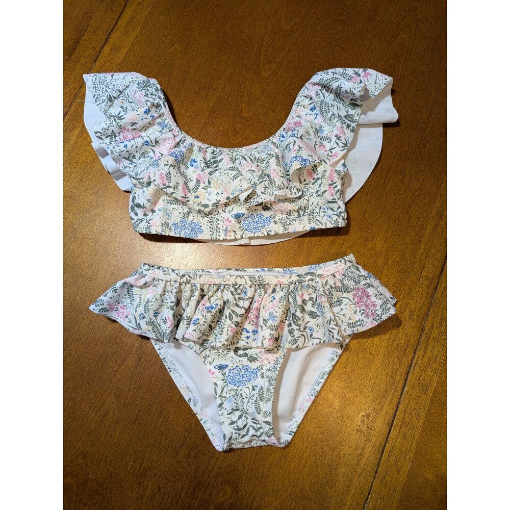 Janie and Jack, Girls, 2-Piece, Bikini, Size 4, Floral, Ruffle, Swimsuit